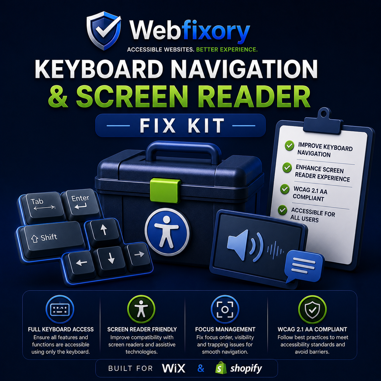 Keyboard Navigation & Screen Reader Fix Kit