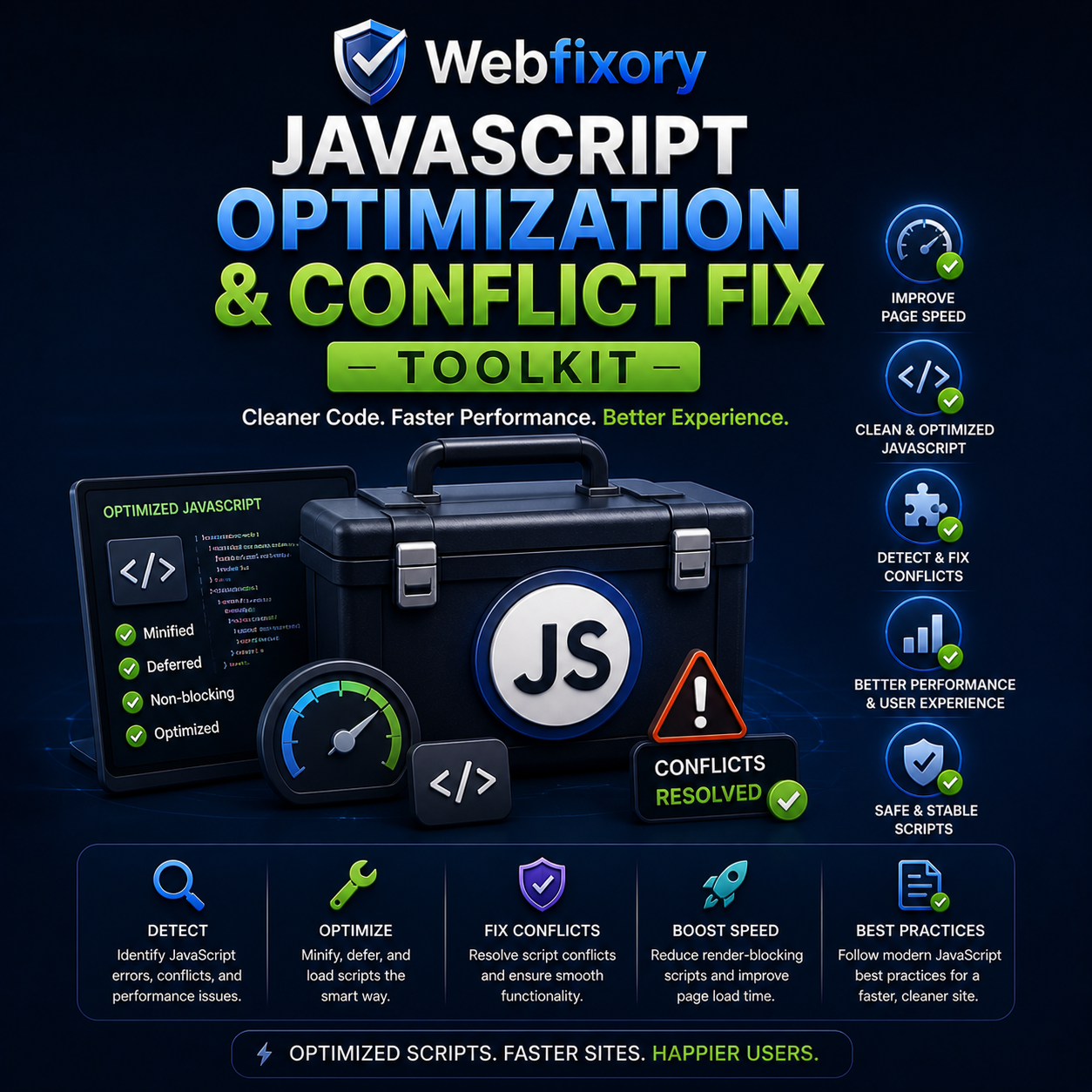 JavaScript Optimization & Conflict Fix Toolkit